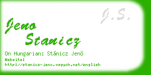 jeno stanicz business card